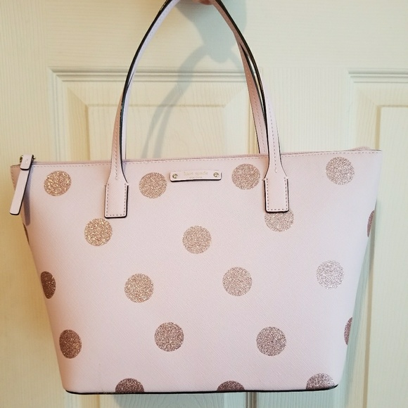 kate spade pink sparkle tote